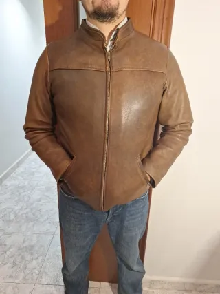 Chaqueta de piel auténtica para invierno hombre