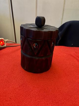 Joyero Madera Rústico Tapa Cubo