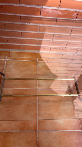 Mesa centro cristal y bronce