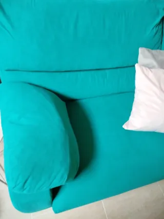 Sofá 3+2 plazas tela color turquesa