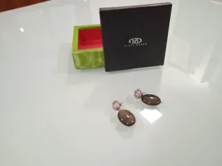Pendientes Plata Pedro Durán Marrones