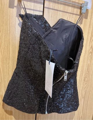 Top bustier lentejuelas