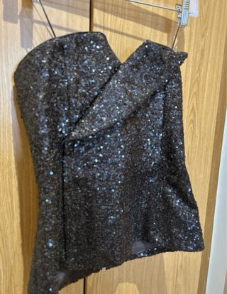 Top bustier lentejuelas