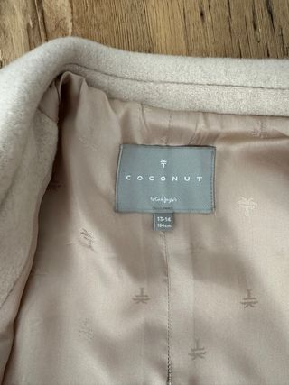 Abrigo lana niña beige talla 13-14