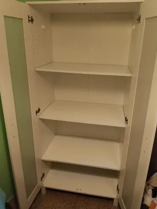 Armario infantil blanco puertas cristal