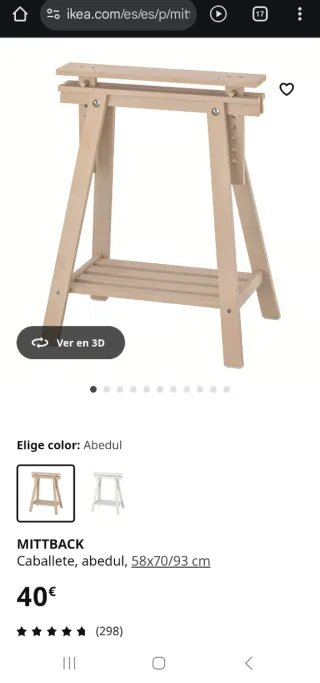 Mesa escritorio con caballetes