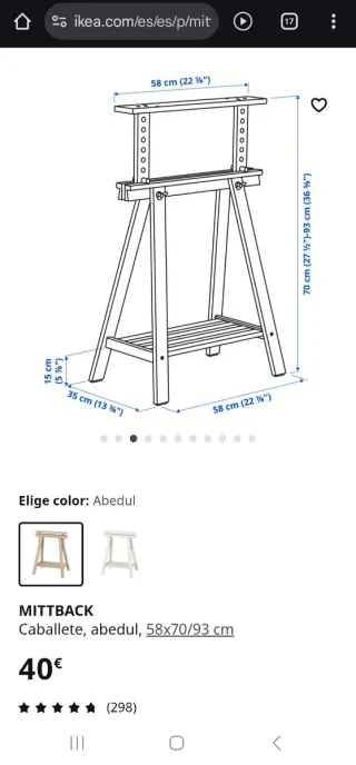 Mesa escritorio con caballetes