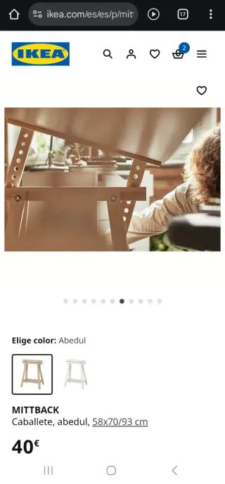 Mesa escritorio con caballetes