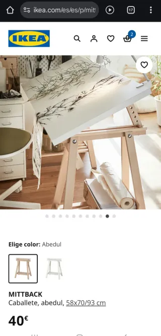 Mesa escritorio con caballetes