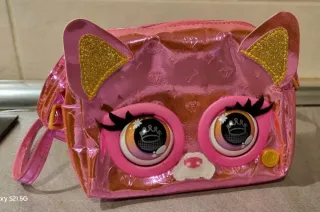 Bolso infantil gatito rosa brillante
