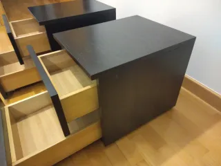 Mesitas de noche negras (2 unidades)