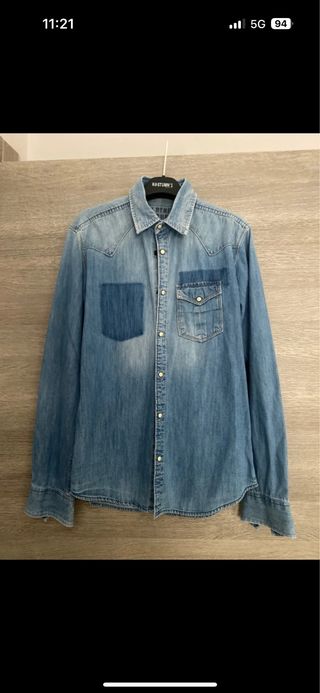 Camicia jeans uomo blu