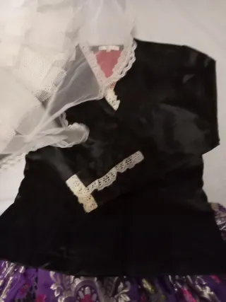 Traje de Fallera Morado y Blanco