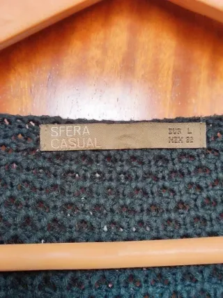 Jersey Sfera Punto Calado Verde Botella Talla L