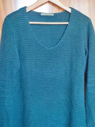 Jersey Sfera Punto Calado Verde Botella Talla L