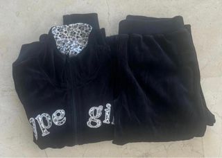 Conjunto chándal terciopelo negro S