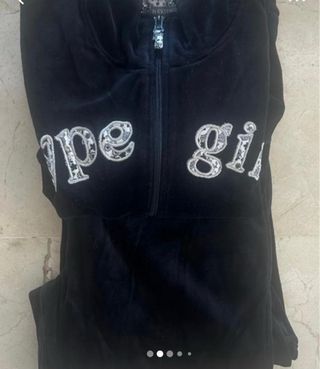 Conjunto chándal terciopelo negro S