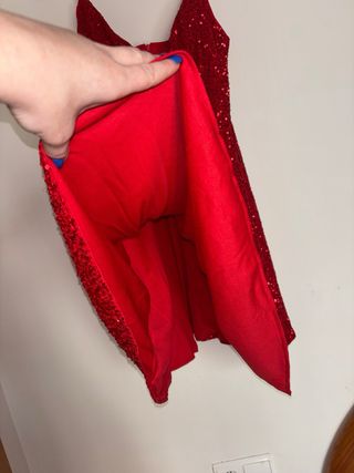 Vestido Lentejuelas Shein Rojo