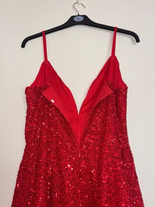 Vestido Lentejuelas Shein Rojo