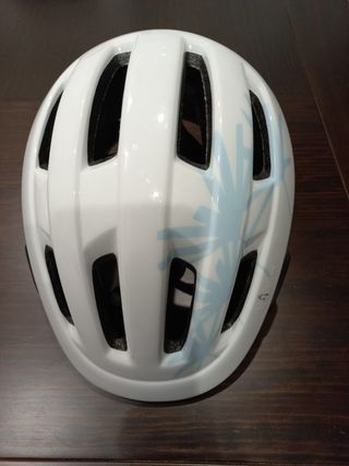 Casco Bicicleta Blanco con Diseño Floral