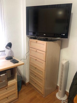 Dormitorio juvenil 2 camas nido y cajones