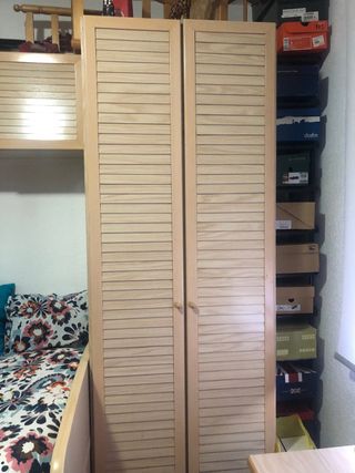 Dormitorio juvenil 2 camas nido y cajones