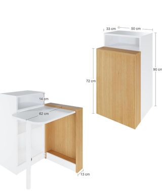 Mesa escritorio LEVIRA Neisse Blanco/Cerezo