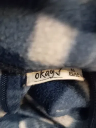 Forro polar a cuadros azul y blanco