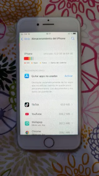 iPhone 8 64 gb impecable Blanco 86% Salud Batería