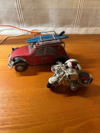 Coche y moto hucha decorativa
