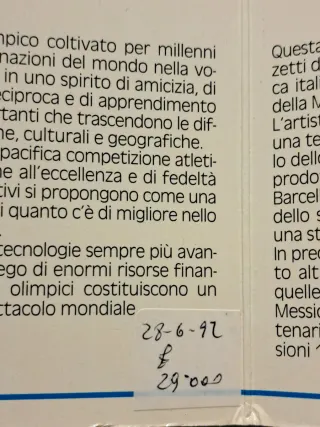 500 Lire Olimpiadi Barcelona 1992 Argento