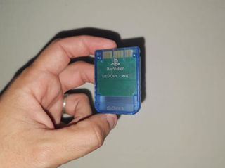 Tarjeta Memoria PS1 Azul Transparente