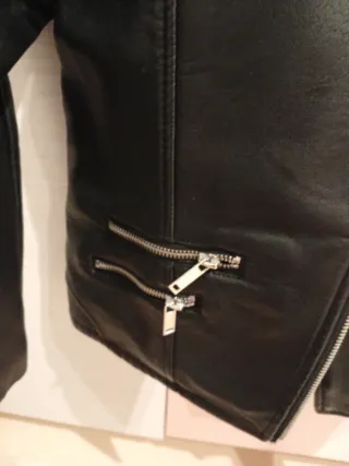 Cazadora Piel Zara Negra niña