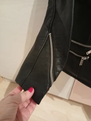 Cazadora Piel Zara Negra niña