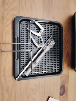 Freidora de aire plateada