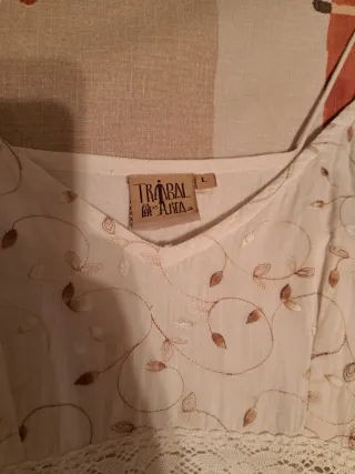 Vestido largo ibicenco crema talla L