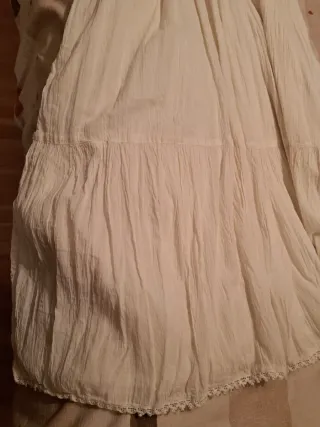 Vestido largo ibicenco crema talla L