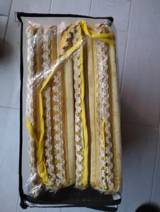 6 Cuscini Spugna Sedie Oro Tessuto Poliestere