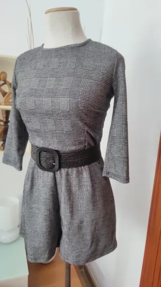 Mono elástico corto cuadros invierno XS