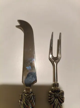 Set posate formaggio metallo argentato