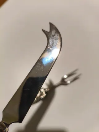 Set posate formaggio metallo argentato