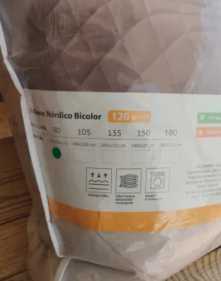 Edredon Relleno Nórdico Bicolor Naturals 120g/m²