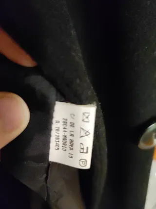 Abrigo paño negro talla 44