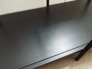 Mesita nido cristal y metal negra