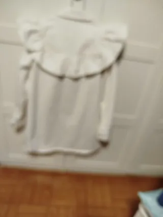Camisa/Sobrecamisa Zara Blanco roto, con volantes