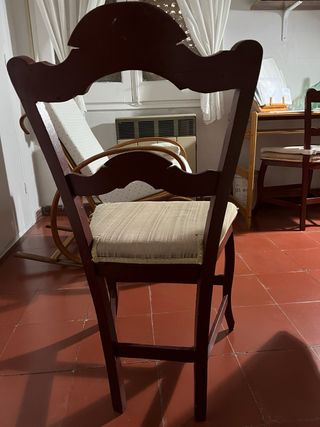 2 Sillas Rústicas Madera y Tela.