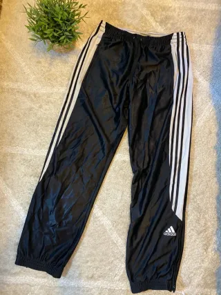 Pantalón Adidas Retro Ancho Negro Blanco Talla L