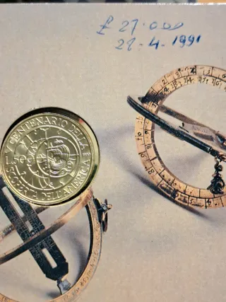 500 Lire Argento Italia 1990 Scoperta America