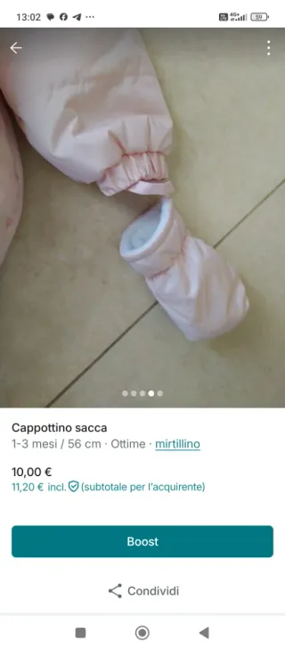 Cappottino sacca bimba 1-3 mesi