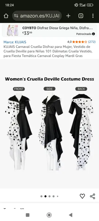 Disfraz Cruella de Vil mujer